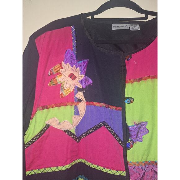 Vintage Fashion Bug Patchwork Dopamine Jacket Women Plus Size 26/28 Festival - Picture 3 of 7